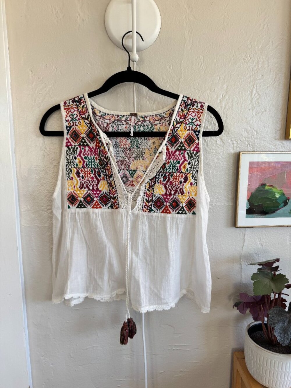 Free People Embroidered Top Size S/P